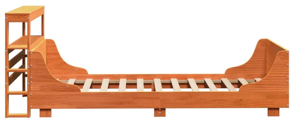Cama sem colchão 100x200 cm pinho maciço castanho-mel