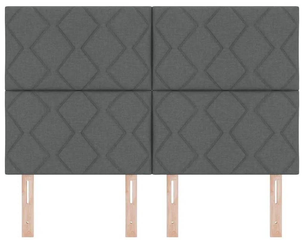 Cabeceira LED vidaXL Design de Bloco de Diamante Cinza Escuro 160 cm T