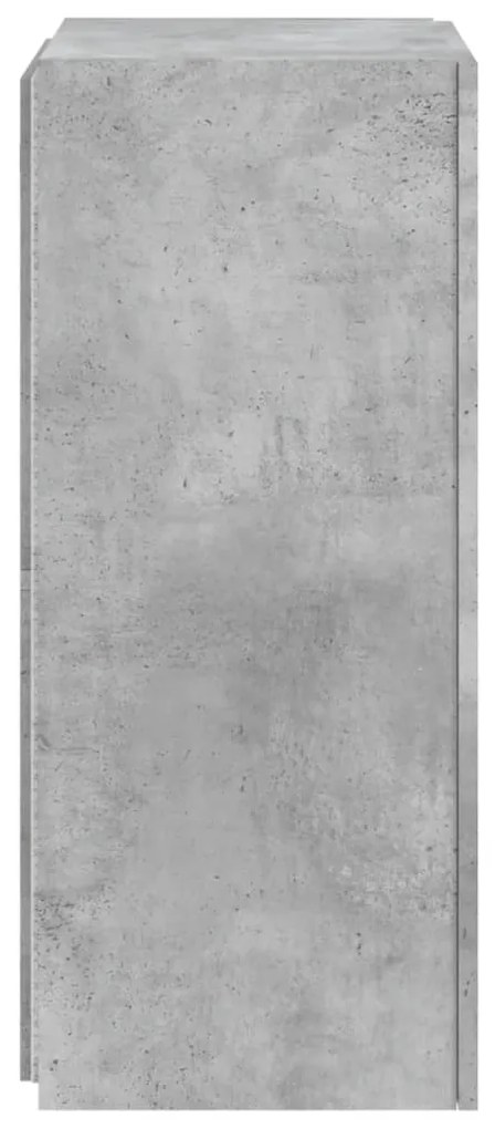 Móvel de parede p/ TV c/ luzes LED 40,5x35x80 cm cinza cimento