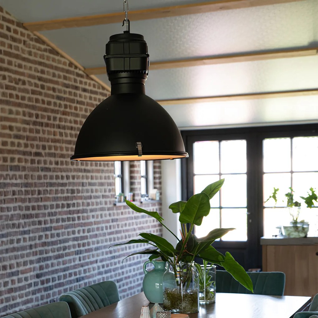 Candeeiro de suspensão industrial preto 53,5 cm - Sicko