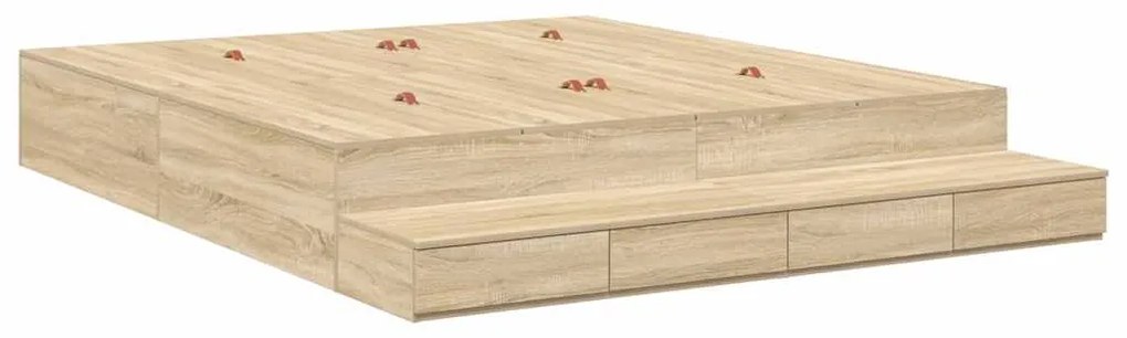 Estrutura de Cama de Armazenamento Carvalho Sonoma 180x200 cm