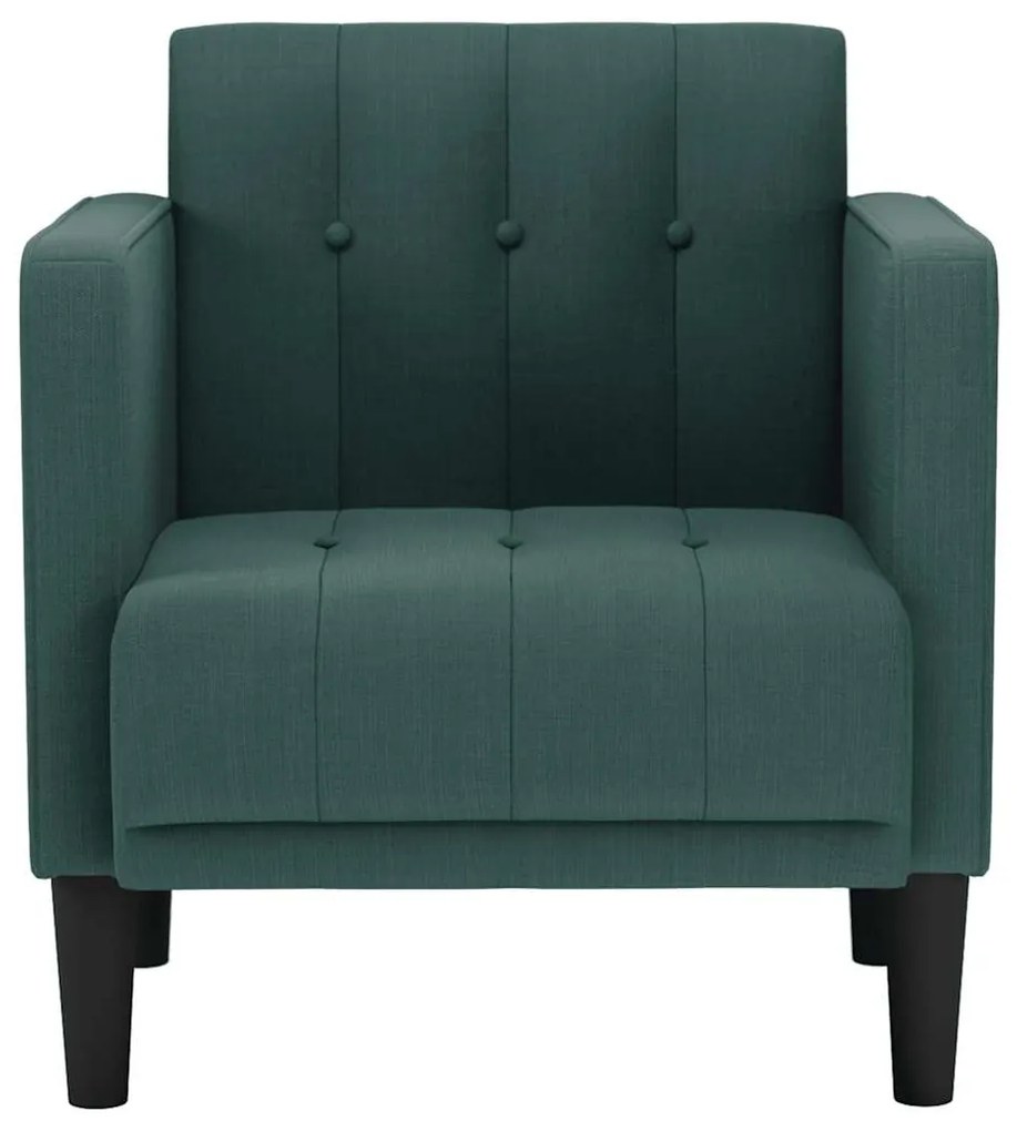 Poltrona com apoio de braços 53 cm tecido verde-escuro