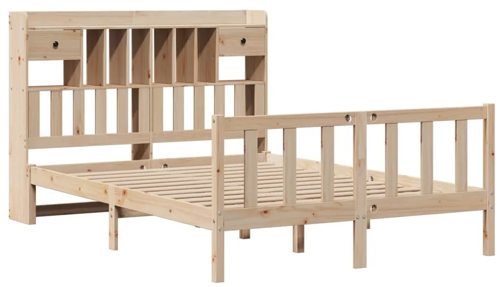 Cama com estante sem colchão 140x200 cm pinho maciço