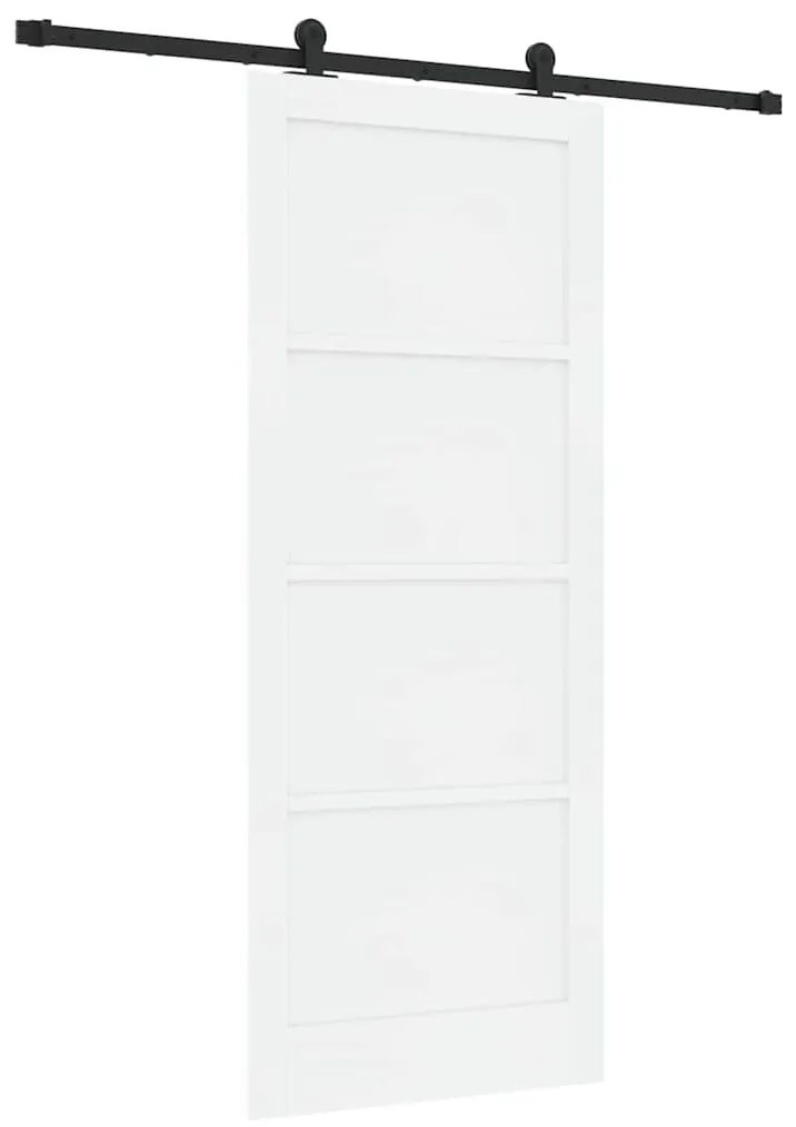 Porta Deslizante vidaXL com Conjunto de Ferragens Branca 86x211 cm Mad
