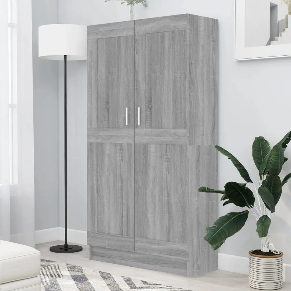 815613 vidaXL Estante 82,5x30,5x150 cm derivados de madeira cinzento sonoma