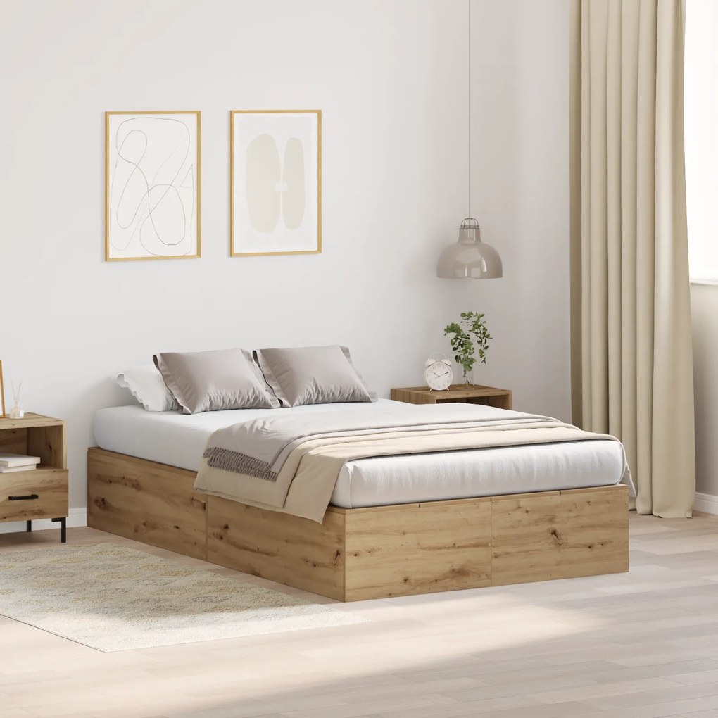 Cama de Armazenamento vidaXL Artisan Carvalho 120x190 cm