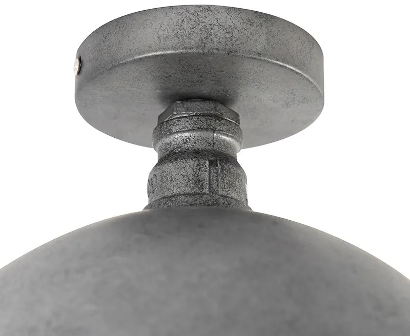 Luminária de teto industrial prata antiga 25,5 cm - Course