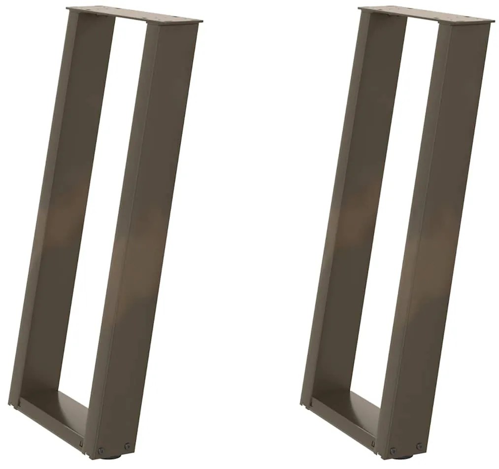 Pés de mesa de console em forma de U, 2 peças, aço natural, 28 x (72-7