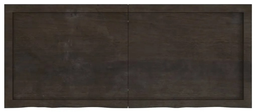 Tampo de mesa 120x50x(2-6) cm carvalho tratado castanho-escuro