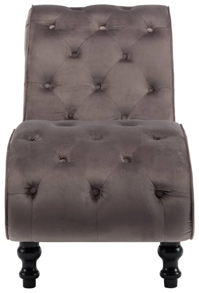 Chaise longue em veludo cinzento