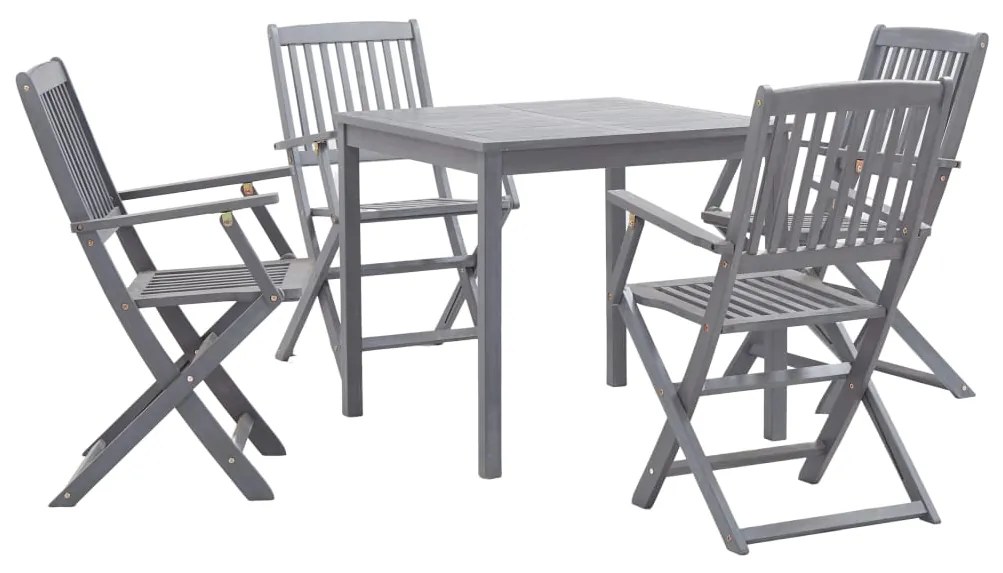 vidaXL 5 pcs conjunto de jantar jardim madeira acácia maciça cinzento