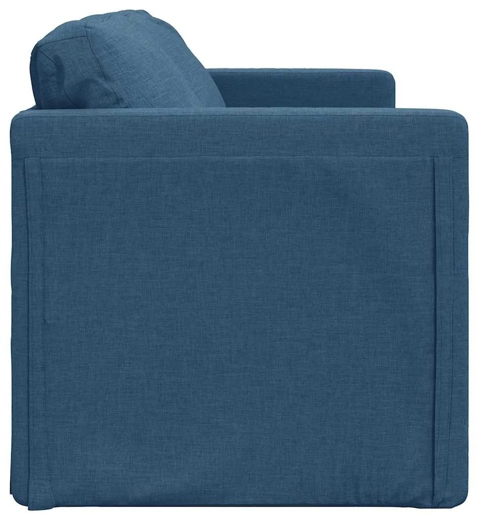 Sofá-cama sem pés 112x174x55 cm tecido azul