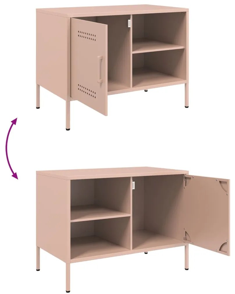 Móvel de TV 68x39x50,5 cm aço rosa