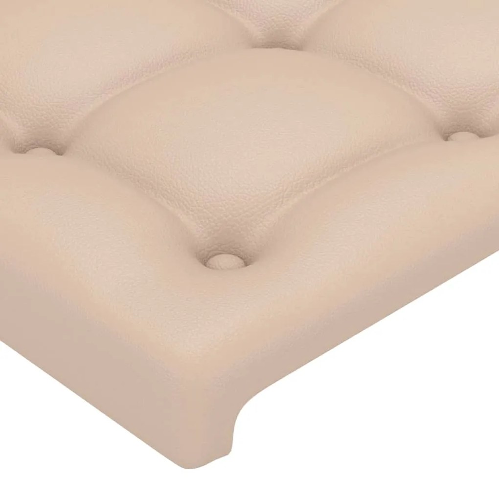 Estrutura cama cabeceira 90x200 cm couro artificial cappuccino