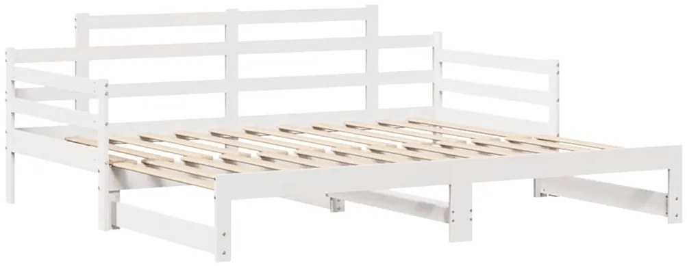 Sofá-cama com gavetão e gavetas sem colchão 90x190 cm branco