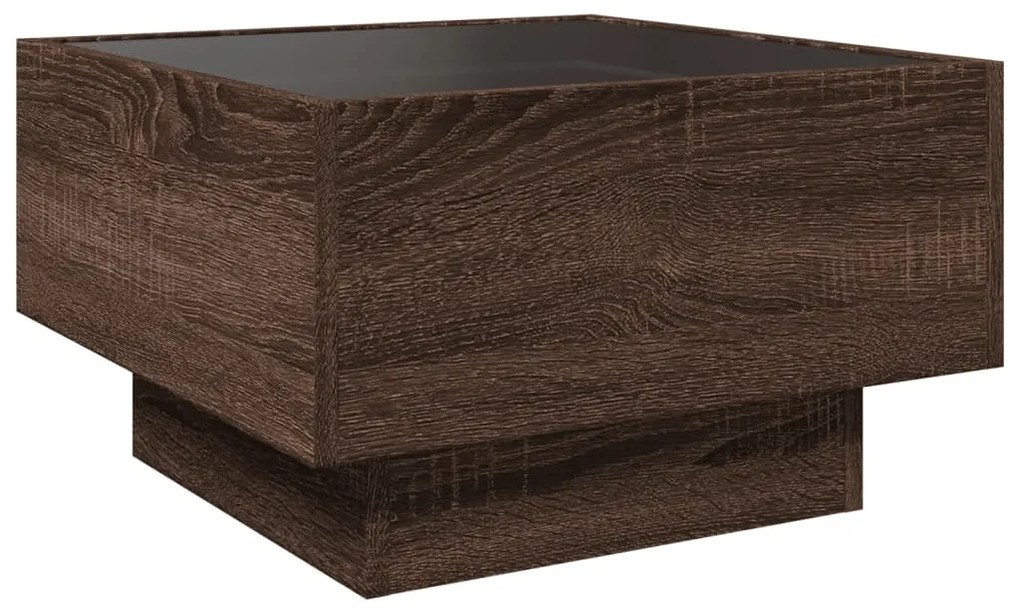 Mesa de centro c/ LEDs 50x50x30 cm derivados de madeira