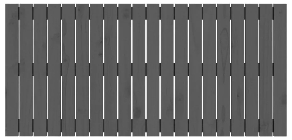 Cabeceira de parede 127,5x3x60 cm madeira de pinho maciça cinza