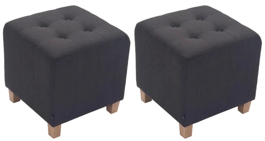 Conjunto de 2 bancos Pharao 46 x 45 x 45 cm Cinzento escuro