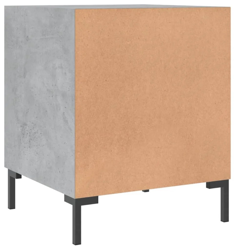 Mesa cabeceira 2pcs 40x40x50 cm derivados madeira cinza cimento