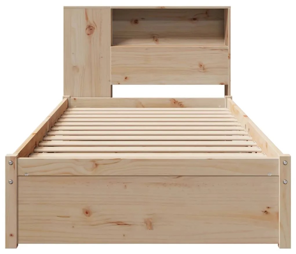 Cama com estante sem colchão 90x200 cm pinho maciço