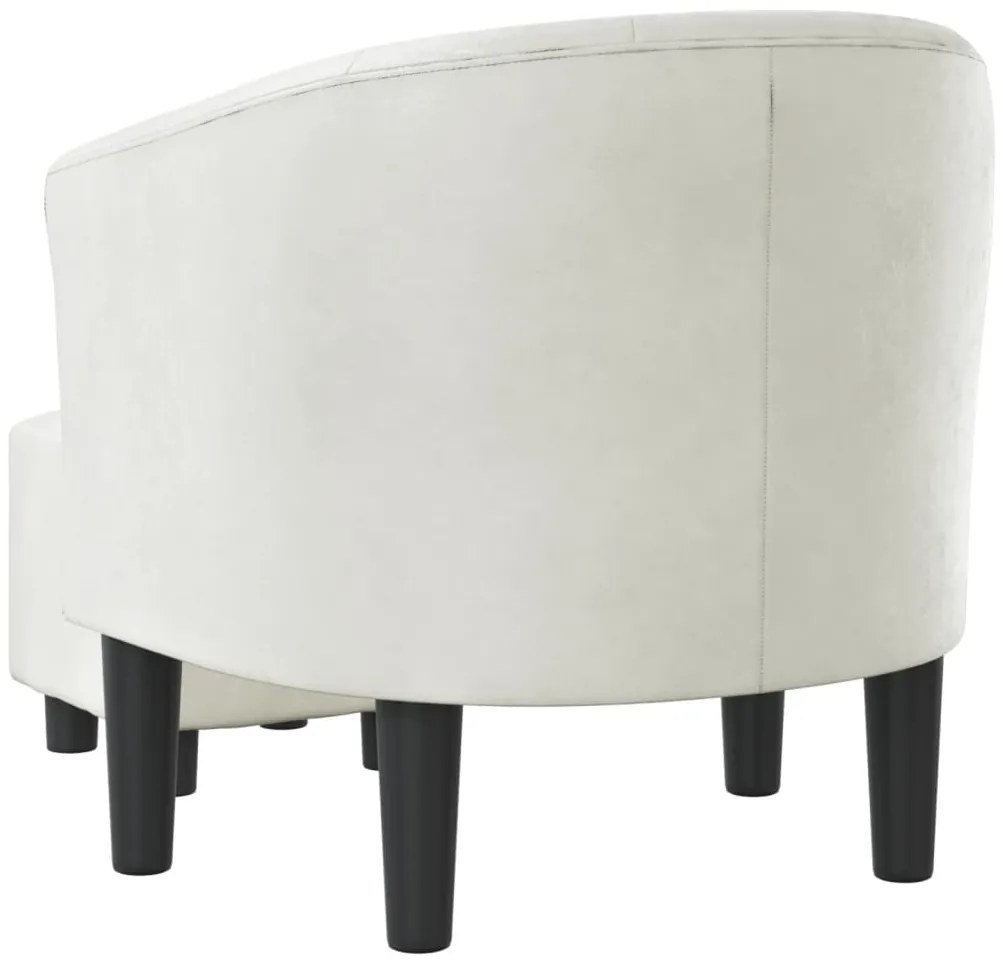 Poltrona com apoio de pés couro artificial branco
