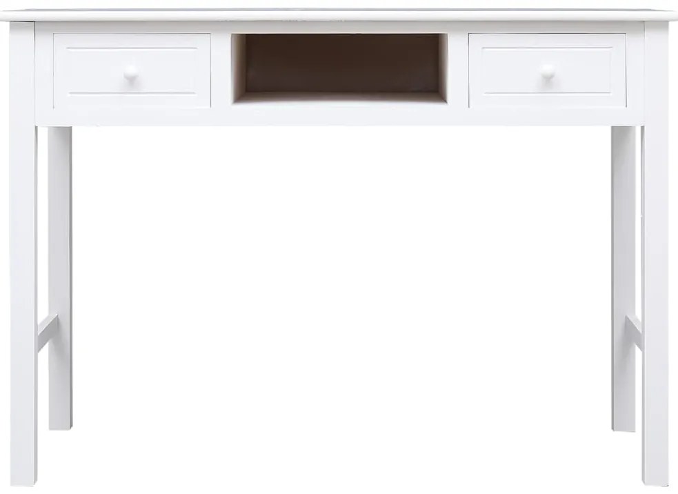 Secretária 108x45x76 cm madeira de paulownia maciça branco