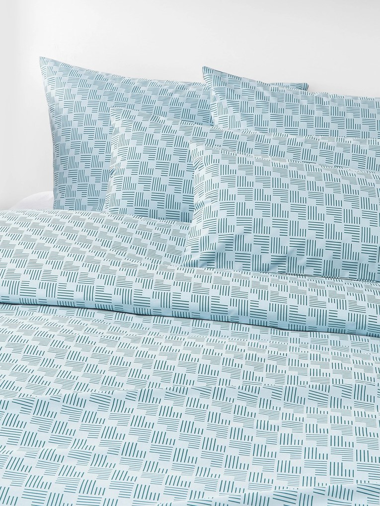 Capa de edredão em percal de algodão com padrão geométrico Inki