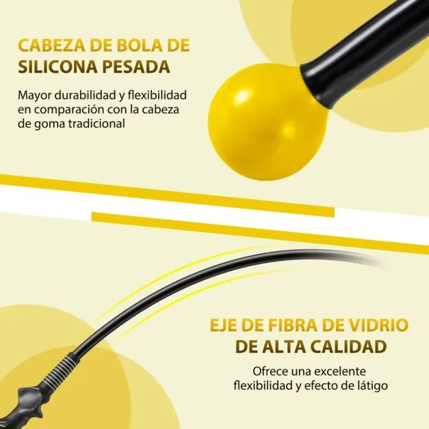 Taco de treino Golfe com cabeça pesada para melhorar o ritmo, a flexibilidade e o equilíbrio Exterior Amarelo