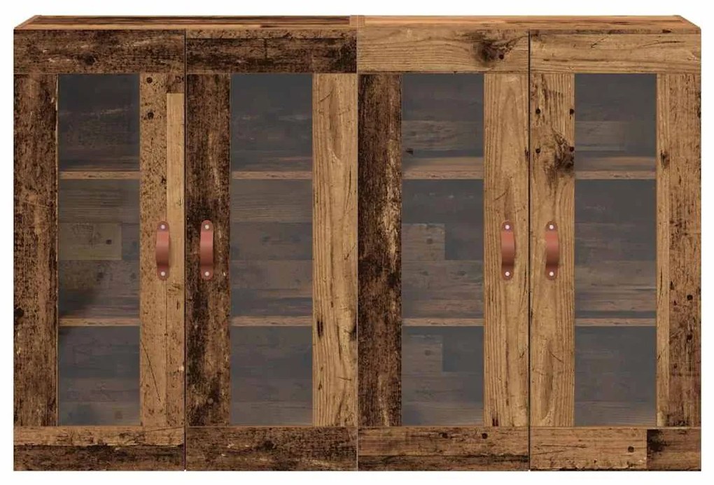 Conjunto de Armários de Parede 2 peças Madeira Velha 69.5 x 34 x 90 cm