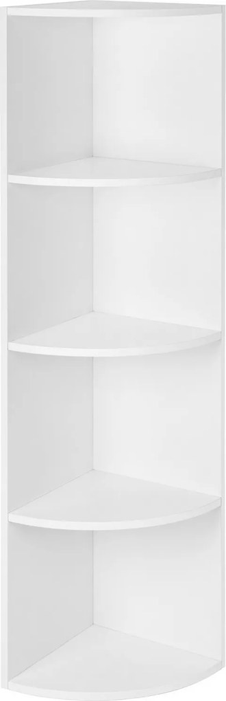 Estante de canto com 4 prateleiras 30,5 x 130 x 30,5 cm branca