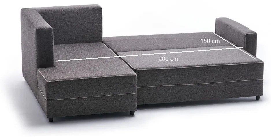 Sofá-Cama de Canto Ece – Castanho – 242x88x90 cm