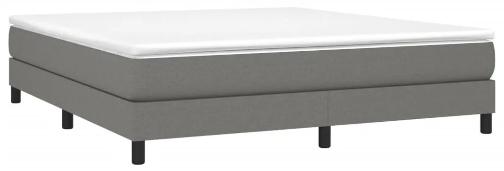Estrutura de cama sem colchão 160x200 cm tecido cinzento-escuro