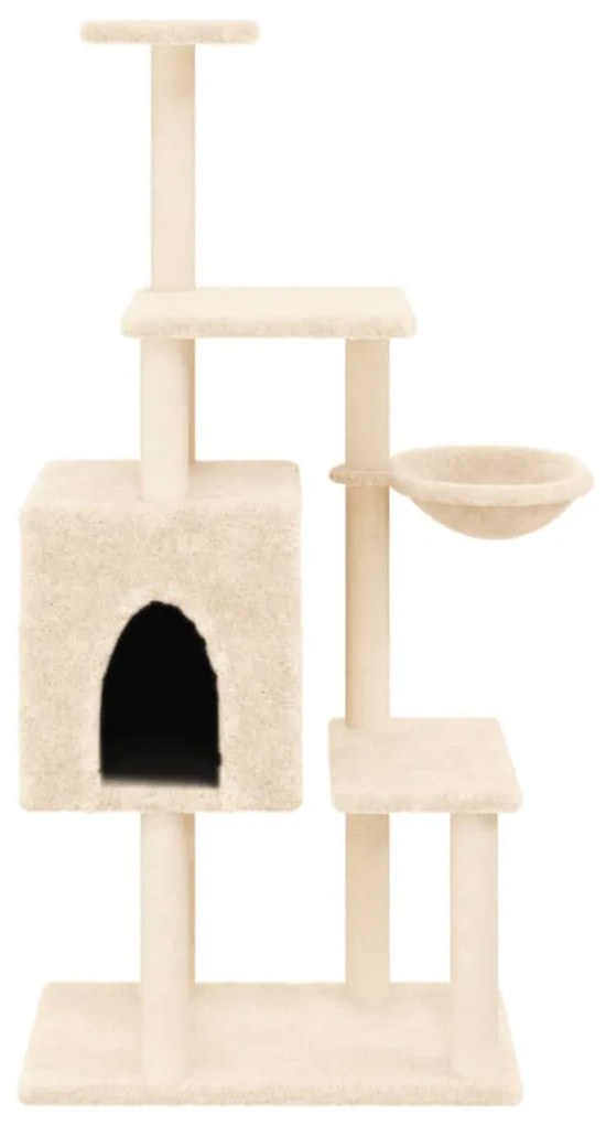 Árvore p/ gatos c/ postes arranhadores sisal 131 cm cor creme