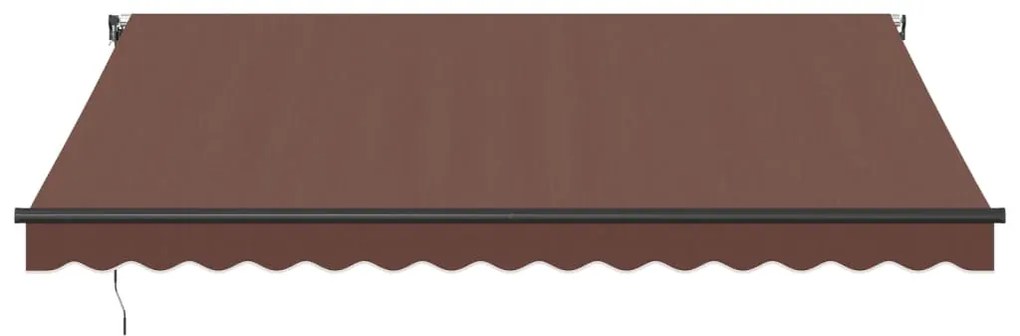 Toldo retrátil automático com luzes LED 400x350 cm castanho
