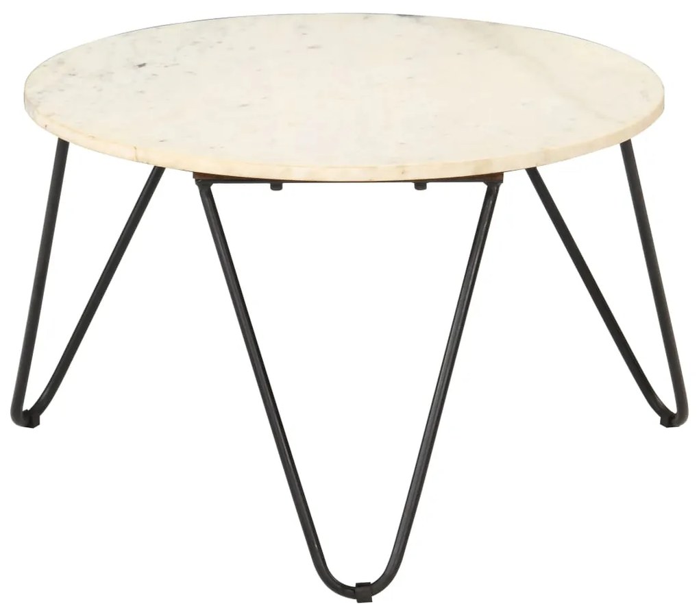 Mesa centro 65x65x42cm pedra genuína textura mármore branco