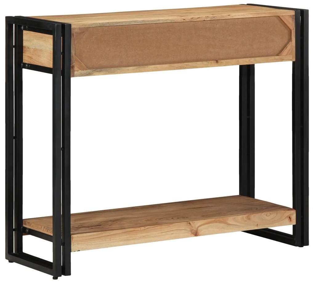 Mesa de Consola vidaXL Preta 90x33x75 cm em Madeira de Acácia Sólida e