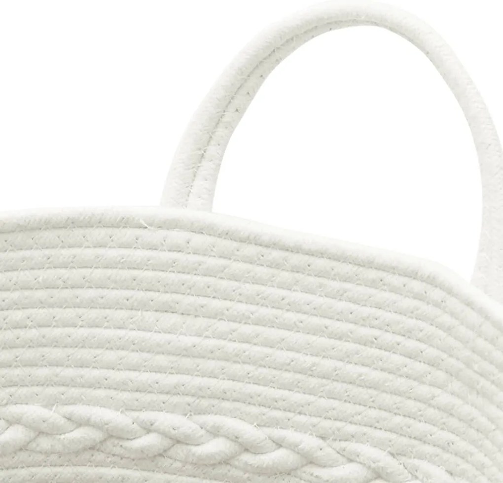 Cesto de arrumação Ø43x38 cm algodão cinzento e branco