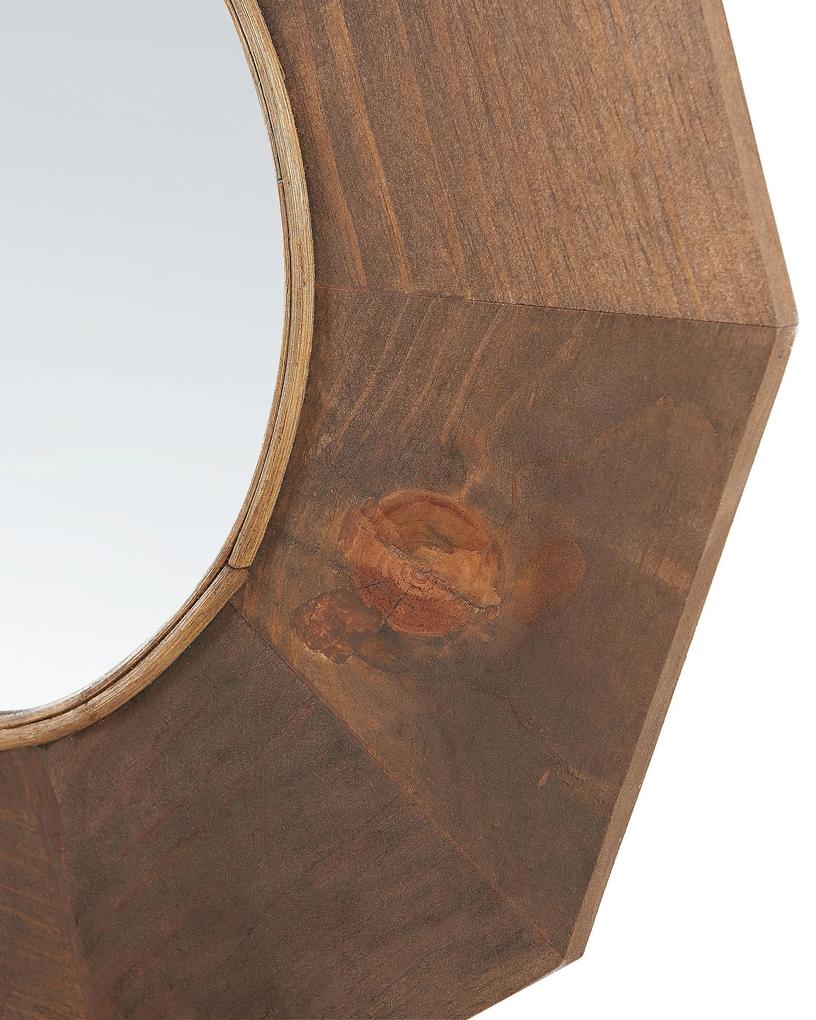 Espelho de parede em madeira castanha 60 x 60 cm ASEM Beliani