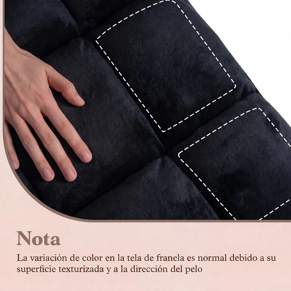 Cadeira de Chão Dobrável, 104 x 53 x 15 cm, Encosto Ajustável em 14 Posições, Preto