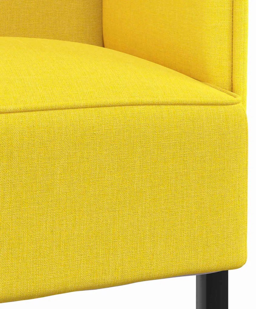 Sofá de Costas Altas Amarelo Claro 109x56x121 cm Tecido