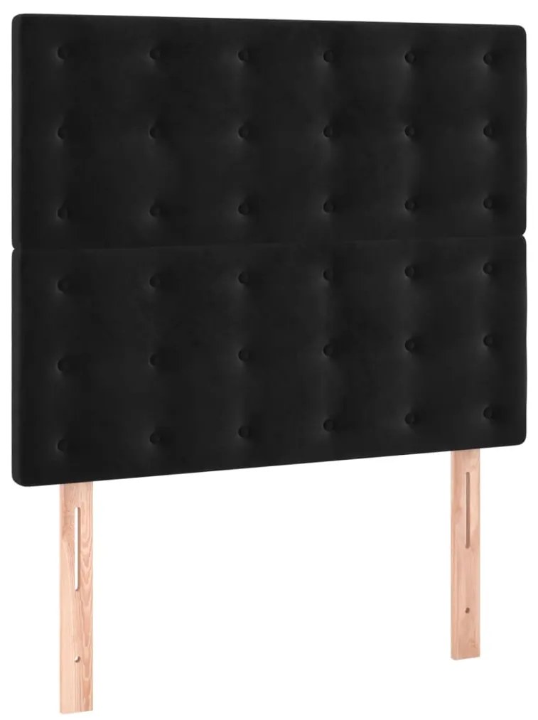Cama com molas/colchão 80x200 cm veludo preto