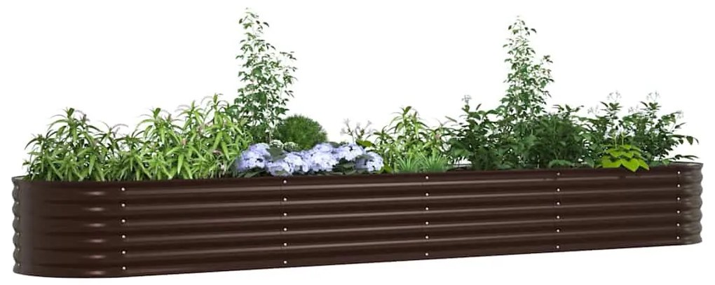 Cama Elevada de Jardim Marrom vidaXL 400x80x44 cm Aço Galvanizado