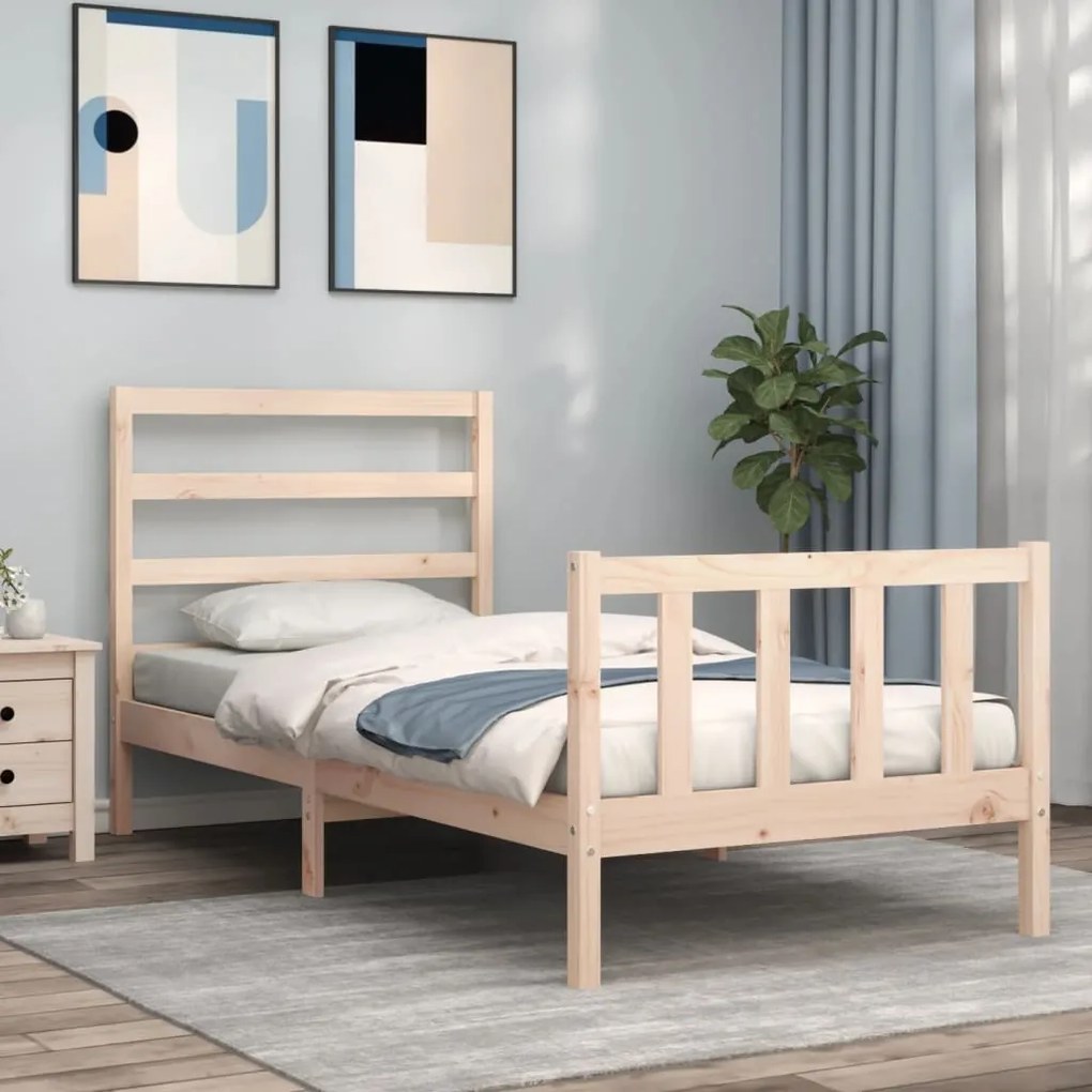 Cama sem colchão 90x190 cm madeira de pinho maciça