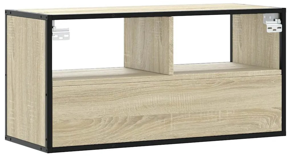 Móvel p/ TV 80x31x39,5 cm deriv. madeira/metal carvalho sonoma