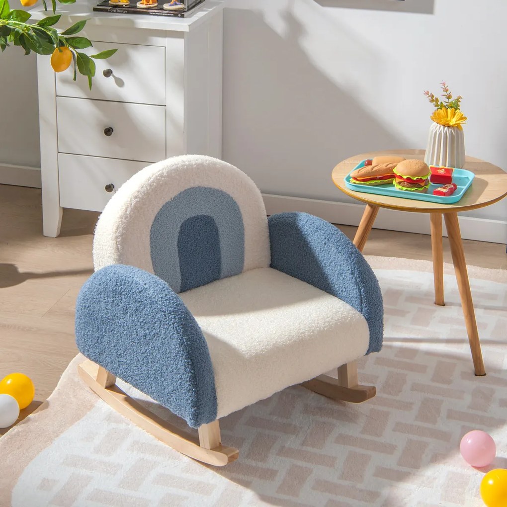 Cadeira de equilíbrio infantil, conjunto de sofá individual para crianças dos 3 aos 5 anos, poltrona moderna para crianças 50,5 x 49 x 50,5 cm azul