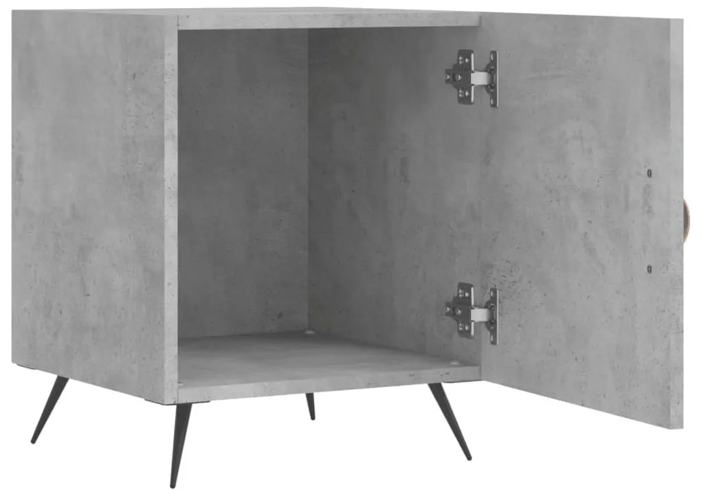 Mesa cabeceira 40x40x50cm derivados de madeira cinzento cimento