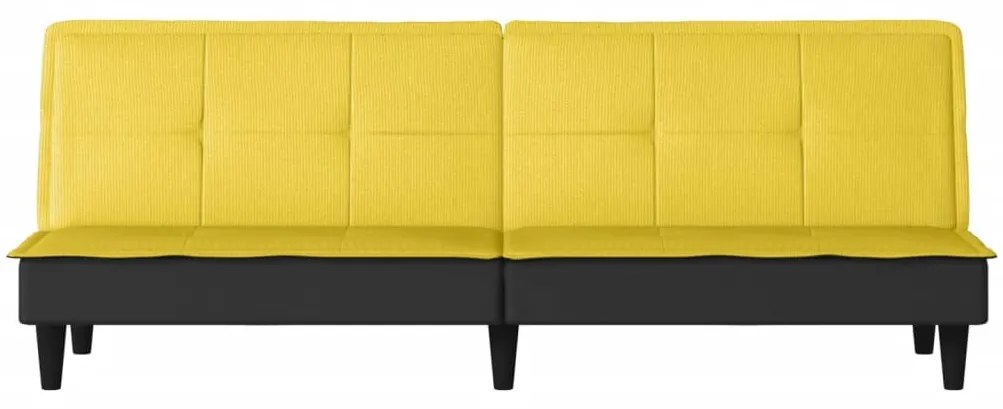Sofá-cama tecido amarelo-claro