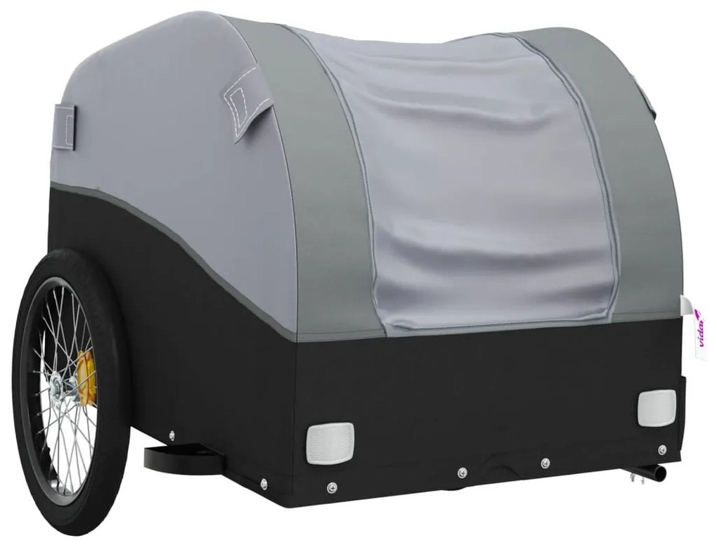 Reboque para bicicleta 45 kg ferro preto e cinza