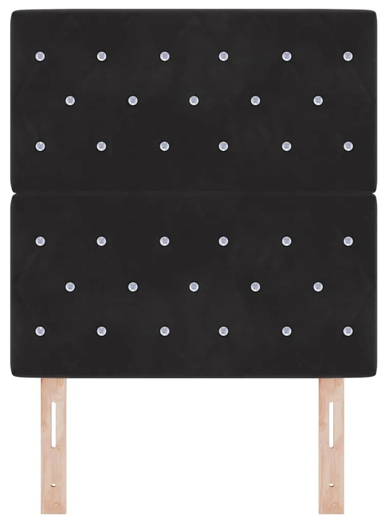 Cabeceira LED preta, 80 cm, em veludo