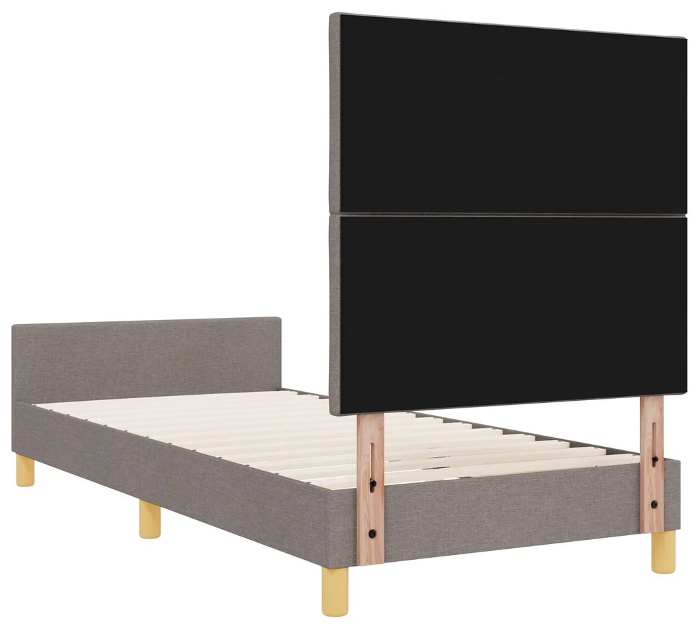 Cama vidaXL em Tecido Taupe - 90x200 cm